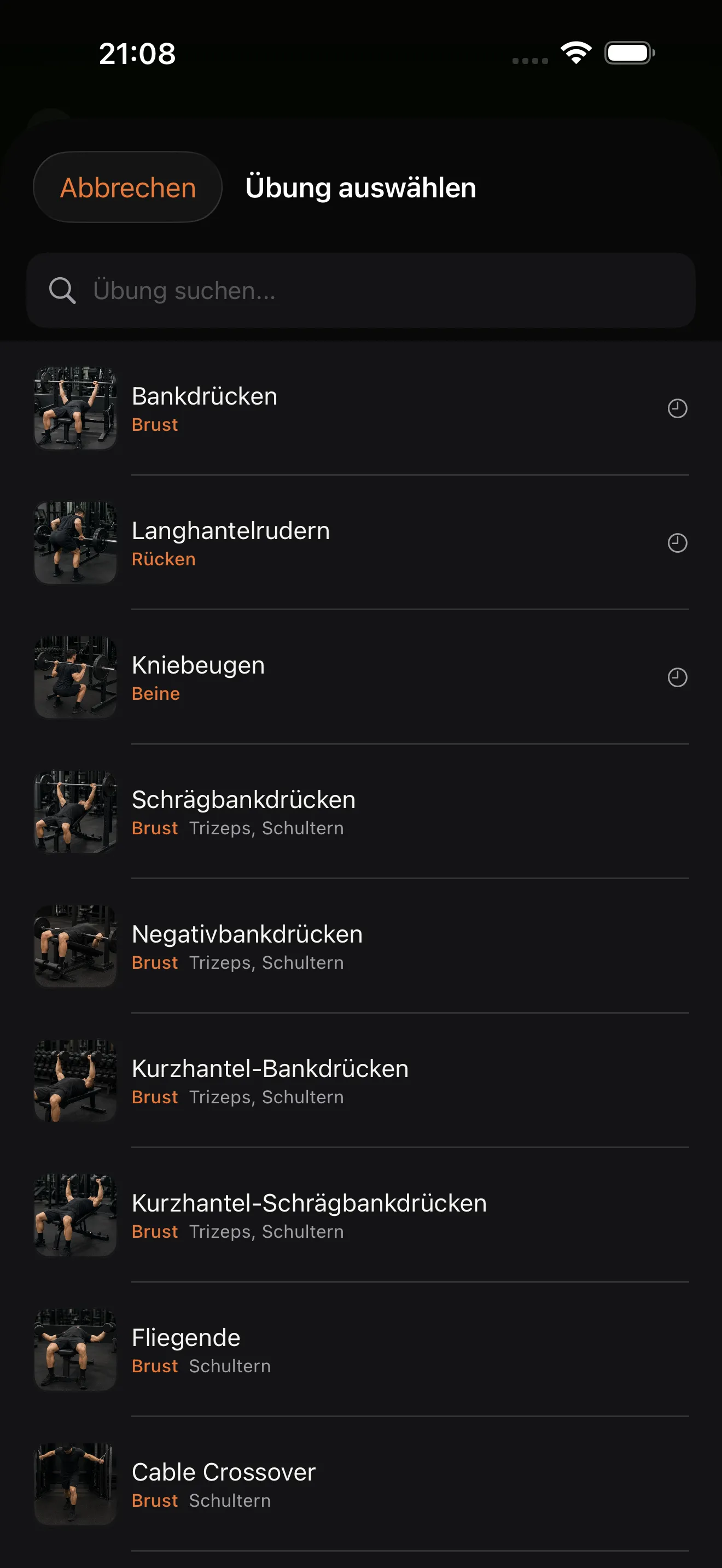 Repp Übungsbibliothek mit bebilderten Übungen und Suche