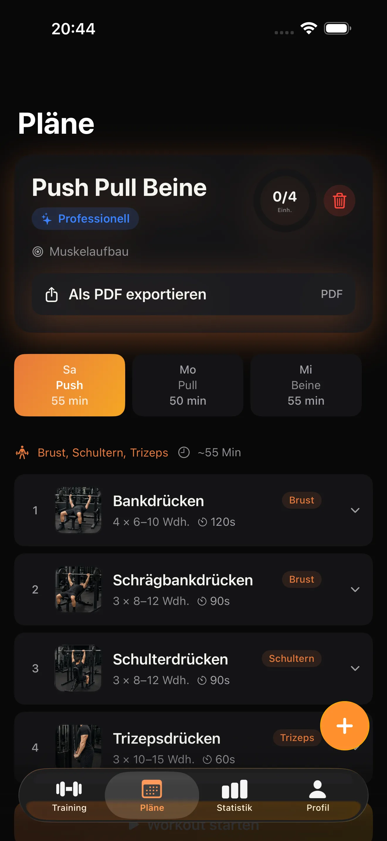 KI-generierter Trainingsplan in der Repp App